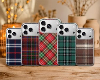 Plaid Phone Case Flannel Cover for iPhone 17 Pro Max, 17e, 15, 14, 13 & Samsung S26 Ultra, S25 FE, A57, A56, Pixel 10, 9A
