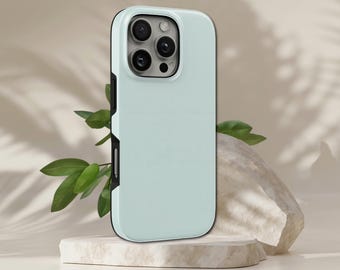 Custodia per telefono verde menta polverosa, leggera e resistente, per iPhone 17 Pro Max, 16e, 15, 14, 13 e Samsung S26 Ultra, S25 FE, A57, A56, Pixel 10, 9A