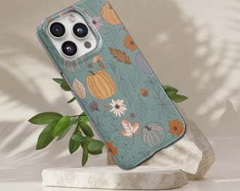 Cover per telefono con foglie autunnali e motivo floreale autunnale, resistente, per iPhone 17 Pro Max, 16e, 15, 14, 13 e Samsung S26 Ultra, S25 FE, A57, A56, Pixel 10, 9A