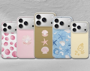 Custodia per telefono a conchiglia con vibrazioni oceaniche per iPhone 17 Pro Max, 17e, 15, 14, 13 e Samsung S26 Ultra, S25 FE, A57, A56, Pixel 10, 9A
