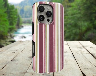 CAFÉ Stripe Phone Case Striped TOUGH Cover for iPhone 17 Pro Max, 16e, 15, 14, 13 & Samsung S26 Ultra, S25 FE, A57, A56, Pixel 10, 9A