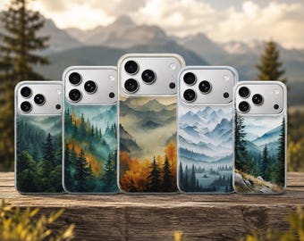 Mountain Phone Case Forest Cover for iPhone 17 Pro Max, 17e, 15, 14, 13 & Samsung S26 Ultra, S25 FE, A57, A56, Pixel 10, 9A