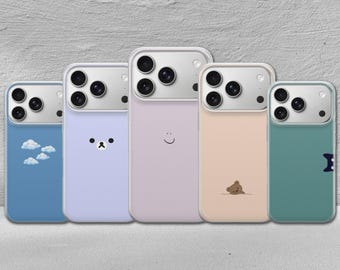 Semplice custodia per telefono con motivo animale, cover neutra e minimalista per iPhone 17 Pro Max, 17e, 15, 14, 13 e Samsung S26 Ultra, S25 FE, A57, A56, Pixel 10, 9A