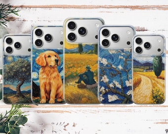 Vincent Van Gogh Phone Case Starry Night Cover for iPhone 17 Pro Max, 17e, 15, 14, 13 & Samsung S26 Ultra, S25 FE, A57, A56, Pixel 10, 9A