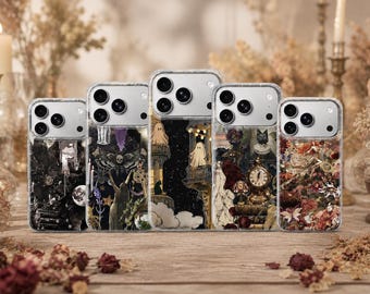 Dark Academia Phone Case Halloween Cover for iPhone 17 Pro Max, 17e, 15, 14, 13 & Samsung S26 Ultra, S25 FE, A57, A56, Pixel 10, 9A