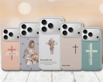 Christian Phone Case Catholic Cover for iPhone 17 Pro Max, 17e, 15, 14, 13 & Samsung S26 Ultra, S25 FE, A57, A56, Pixel 10, 9A