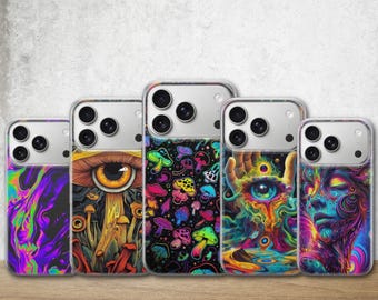 Psychedelic Trippy Phone Case Colorful Cover for iPhone 17 Pro Max, 17e, 15, 14, 13 & Samsung S26 Ultra, S25 FE, A57, A56, Pixel 10, 9A