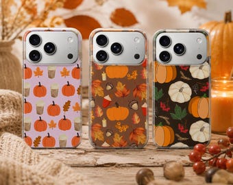 Autumn Phone Case Fall Leaves Cover for iPhone 17 Pro Max, 17e, 15, 14, 13 & Samsung S26 Ultra, S25 FE, A57, A56, Pixel 10, 9A