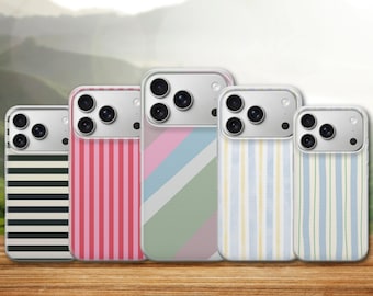 Streifen Handyhülle Retro Lines Cover für iPhone 17 Pro Max, 17e, 15, 14, 13 & Samsung S26 Ultra, S25 FE, A57, A56, Pixel 10, 9A