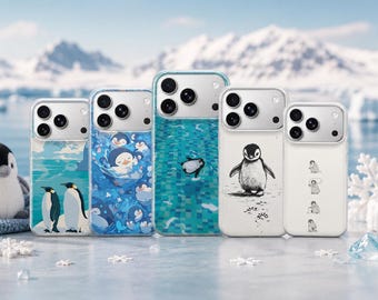 Penguin Phone Case Animal Cover for iPhone 17 Pro Max, 17e, 15, 14, 13 & Samsung S26 Ultra, S25 FE, A57, A56, Pixel 10, 9A