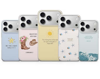 Christian Phone Case Bible Verse Cover for iPhone 17 Pro Max, 17e, 15, 14, 13 & Samsung S26 Ultra, S25 FE, A57, A56, Pixel 10, 9A