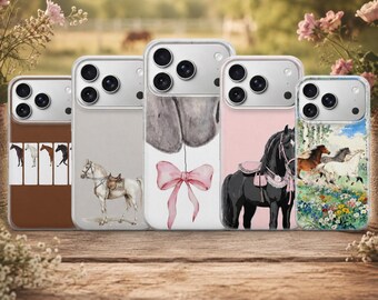 Horse Phone Case Animal Cover for iPhone 17 Pro Max, 17e, 15, 14, 13 & Samsung S26 Ultra, S25 FE, A57, A56, Pixel 10, 9A