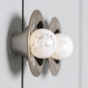 Naturstein Messing Möbelknopf | Moderne Messing Schubladengriffe | Gold-Küchenbeschläge