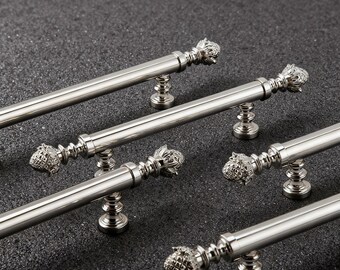 Exquisite Silver Pull, Massive Messingknäufe, Elegante Schubladengriffe