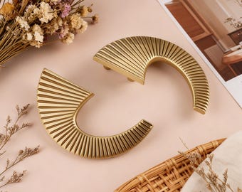 Gold gestreifter Messingknauf, Messingschrankgriff