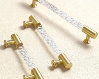 Dresser Drawer Handle, Kitchen Cupboard Knob, Brass Cabinet Pull