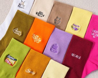 Personalized socks, monogrammed socks, gifts for brides and bridesmaids, bachelorette party gifts,Holiday Gifts.