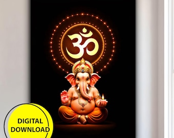 Lord Ganesha Digital Download: Spiritual Hindu Wall Art Printable