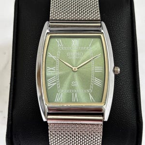 Seiko Men’s Vintage Rectangular Watch Timeless Tank Style Quartz Movement