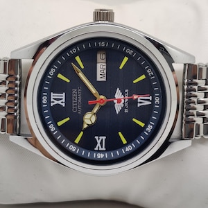 Vintage Bürger-mechanische Automatik-Edelstahl-Männer Japan Made Armbanduhr Glas-Rückseite
