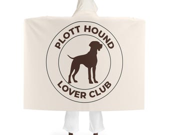 Manta de sherpa con capucha Plott Hound, acogedora manta de forro polar con capucha, cálida y portátil, regalo para mamá perruna, comodidad invernal, para amantes de las mascotas.