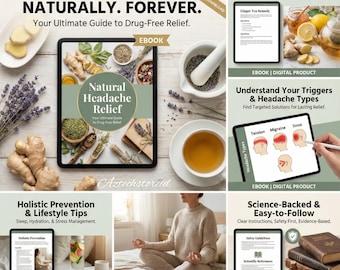 STOP aux maux de tête naturellement pour toujours | Ebook à base de plantes pour soulager les maux de tête | Guide de la migraine et des céphalées de tension | Remède naturel téléchargement numérique