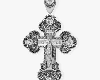 Authentic 925 Sterling Silver Cross Pendant - Detailed Engraved Ornate Timeless Jewelry