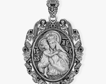 Sterling Silver Virgin Mary Pendant – Handmade Christian Medal