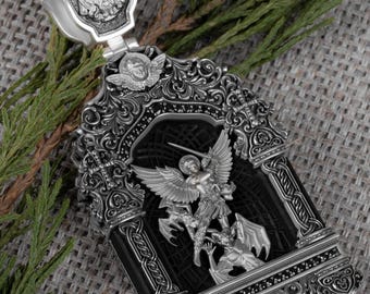 Anhänger aus 925er Silber, Schutzengel Michael, Religiöse Erzengel Michael Halskette