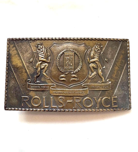 Deane & Adams Mint Rolls-Royce Crest Vintage Belt Buckle Solid Brass