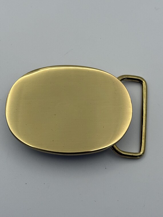 Vintage Oval Solid Brass Belt Buckle Blank NOS up to 1 1/4  display picture 3