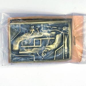 1970s BTS Derringer Flintlock Muzzleloader Solid Brass Vintage NOS Belt Buckle