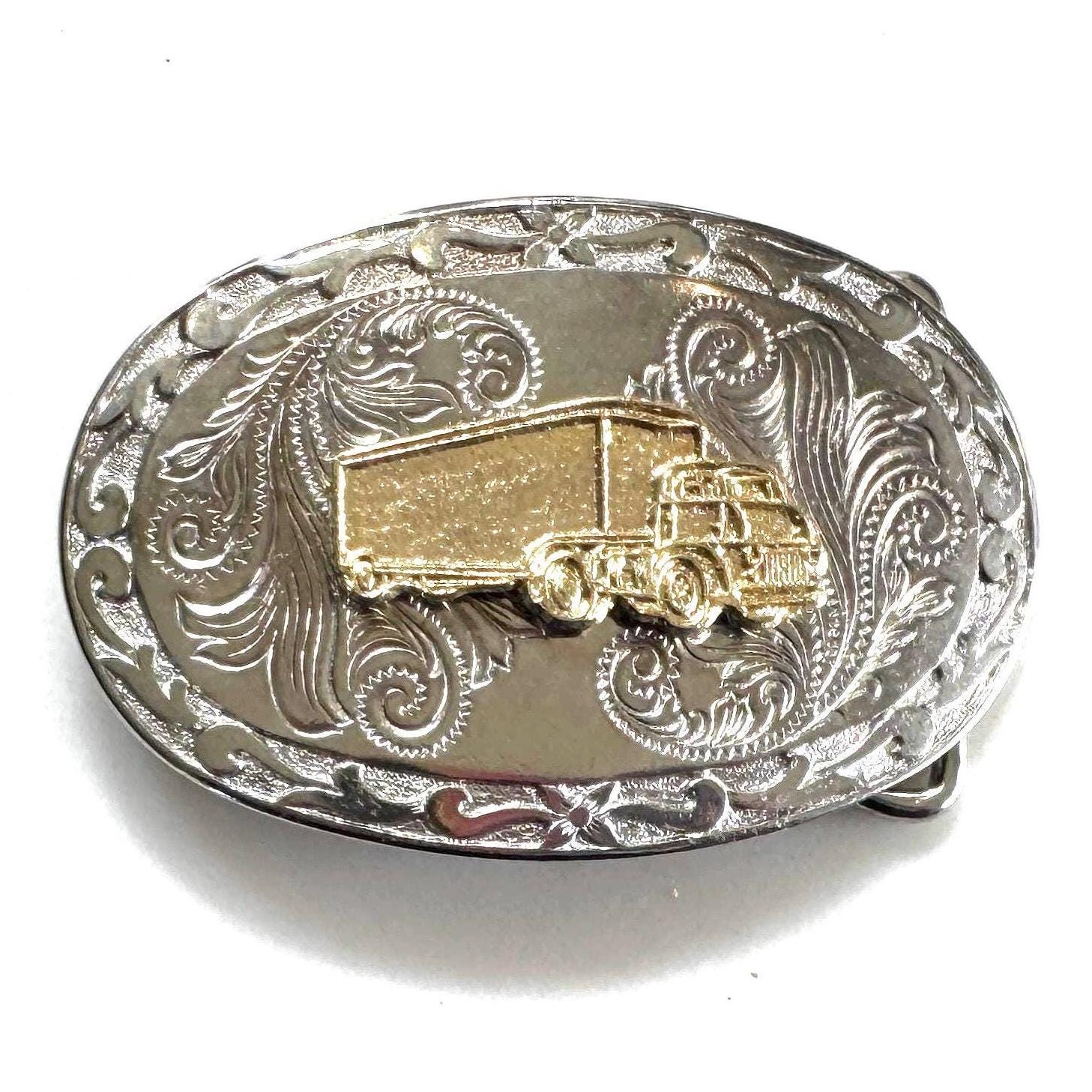 Silver Overlay Belt Buckle - Etsy