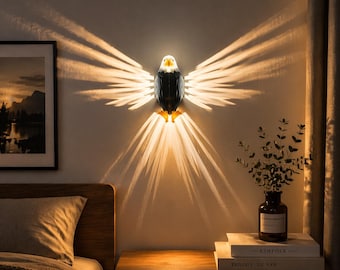 Lámpara de proyección con forma de águila voladora, aplique de pared con sombra de animal, aplique de pared LED ambiental, luz acogedora para el dormitorio, decoración única con aves, regalo nórdico para el hogar.