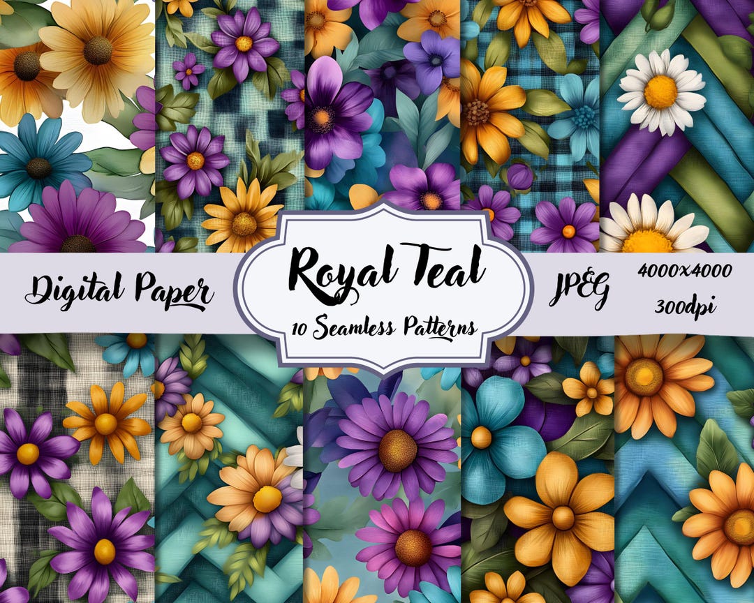 Digital Papel and Flowers - Seamless Pattern Digital Papers | Tileable ...
