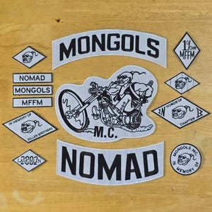 Mongols MC Nomad-rugpatch – motorkleding (35 cm)