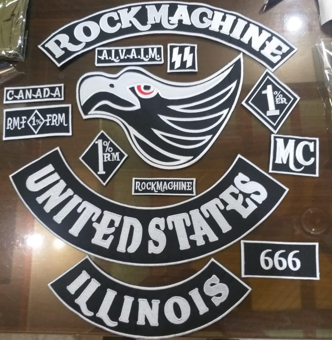 Tribe Rocker Patch Rock Machine MC Biker Vest Patches – Eagle, Rockers, 1% Diamonds Set - Etsy