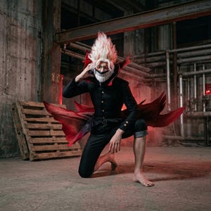 Cosplaykostuum Ken Takakura-personage: outfit klaar voor evenement