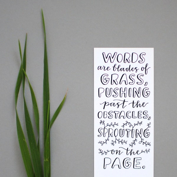 CLEARANCE // Bookmark, Words Are Blades of Grass (2x6)