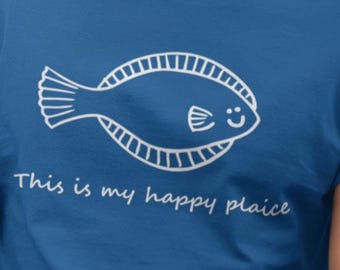 Camiseta "Esta es mi platija feliz", divertida camiseta de algodón con gráficos