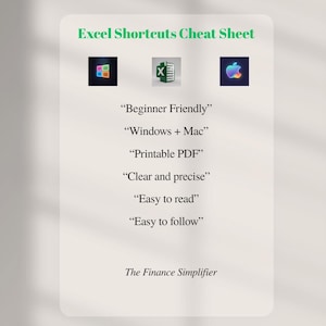 Excel Keyboard Shortcuts Cheat Sheet | Beginner-Friendly, Windows & Mac (Printable PDF)