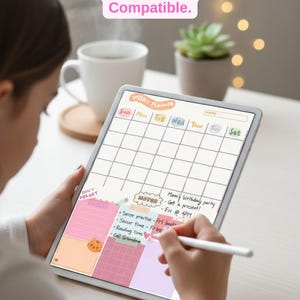 Plantilla de planificador semanal, imprimible y digital, con notas (A4)