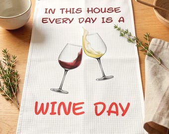 Paño de cocina para amantes del vino / Regalo divertido para inauguración de casa / Toalla de cocina absorbente de microfibra