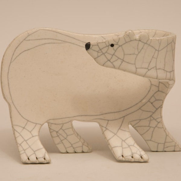 Ceramic Polar Bear Sculpture.... On hold for Suzanne till Dec.12/2013 Please do not buy this sculpture.