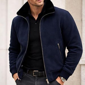 Suede Bomber Jacket with Knit Inserts | Genuine Suede Leather | Modern Casual Outerwear