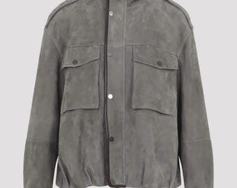 Veste en daim inspirée de Brunello | Cuir suédé véritable | Vêtements d'extérieur de style italien de luxe