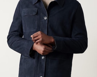 Suede Shirt Jacket | Genuine Suede Leather Shacket | Casual & Smart-Casual Outerwear