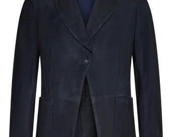 Suede Blazer | Genuine Suede Leather | Luxury Tailored Outerwear
