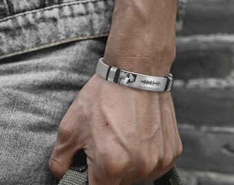 Custom Handmade Scannable Music Code Bracelet for Men Unique Gift for Anniversary Wedding Valentine's Day