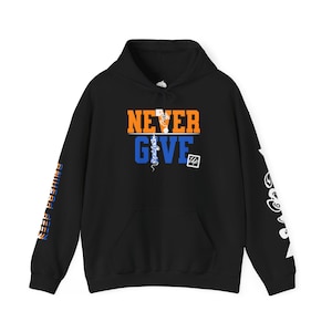 Never Give Up Hoodie for Men, Motivational Gym Sweatshirt, Keep Pushing Hoodie, Streetwear Pullover, Inspirational Gift
